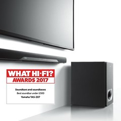 获奖信息：豪运国际搭载DTS Virtual:X?技术的新款回音壁YAS-207 荣获What Hi-Fi?五星好评